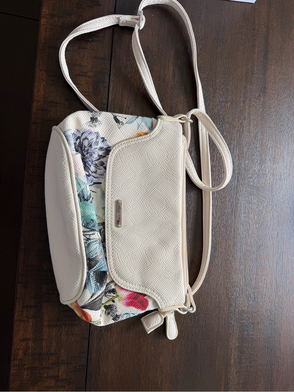Cream Floral Crossbody Bag - Women